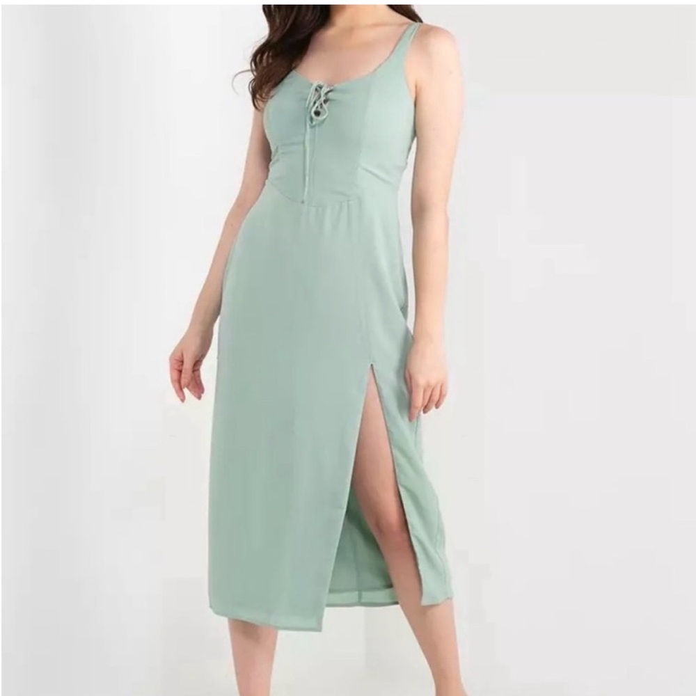Abercrombie & Fitch Seafoam Green Sleeveless Midi Dress with Slit NWT Size Small